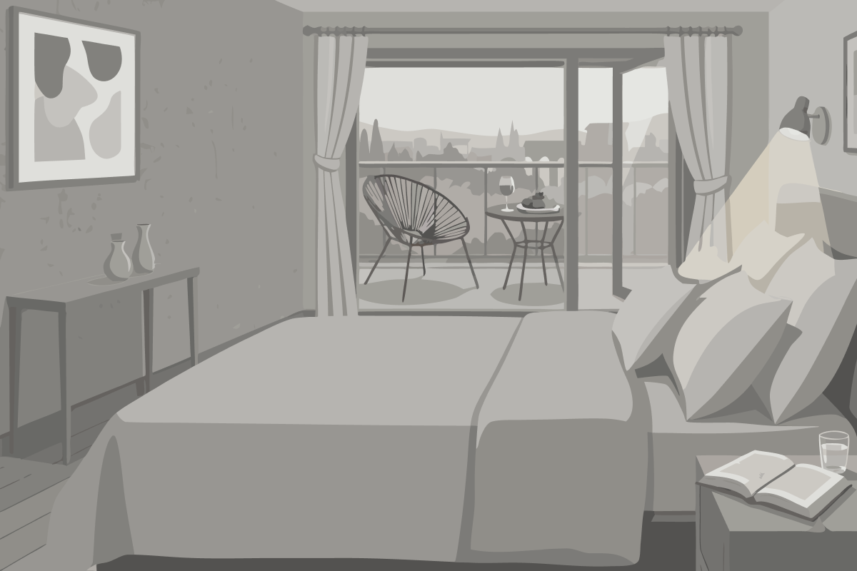 1-Bedroom Apartment for 4 People with Air Conditioning